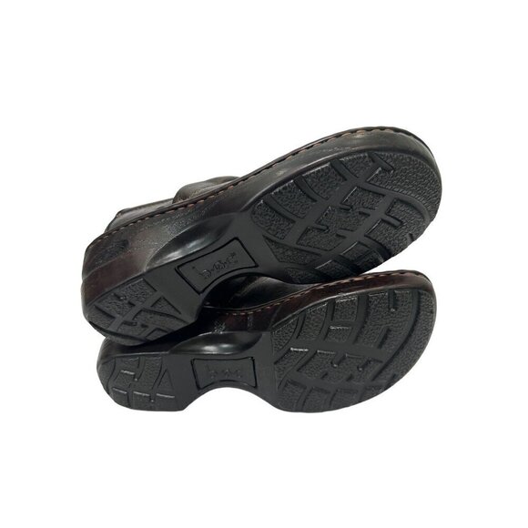 Born BOC Brown Bronze Leather Cushioned Padded Slip-On Clogs Comfort Shoes - Picture 8 of 12